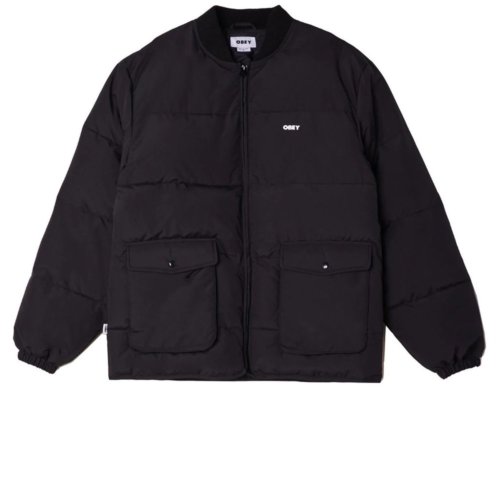 VTG OBEY CHARLIE PUFFER JACKET - OLIVE GREEN L - Picture 6 of 6
